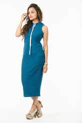 💙 Urban Muse Sleeveless Hoodie Bodycon Dress