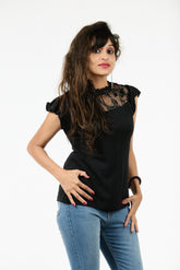 🖤 7ish Floral Lace Illusion Top