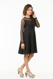 🖤 Midnight Allure Polka Mesh Fit & Flare Dress