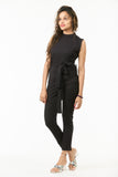 🖤 Noir Essence Sleeveless Belted Jumpsuit